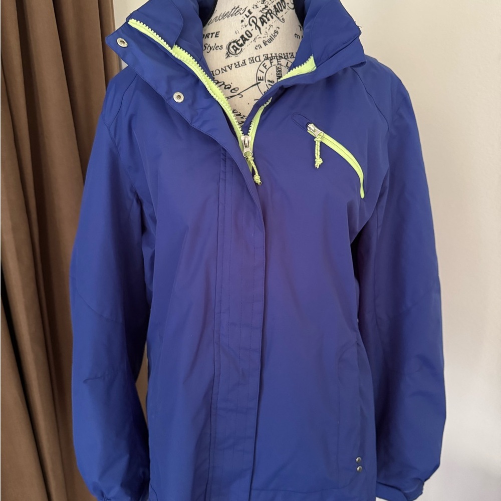 Women’s Blue Athletech Jacket with Lime Green Accents
